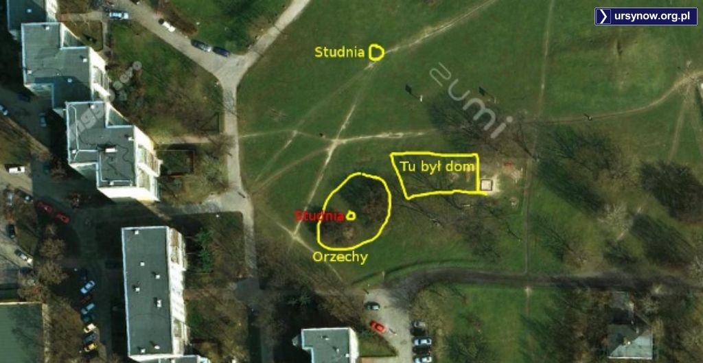 Mapka sytuacyjna terenu wykopalisk. Po lewej - bloki przy Puszczyka 15 i 17/19. po prawej u dołu - dawna cukiernia.